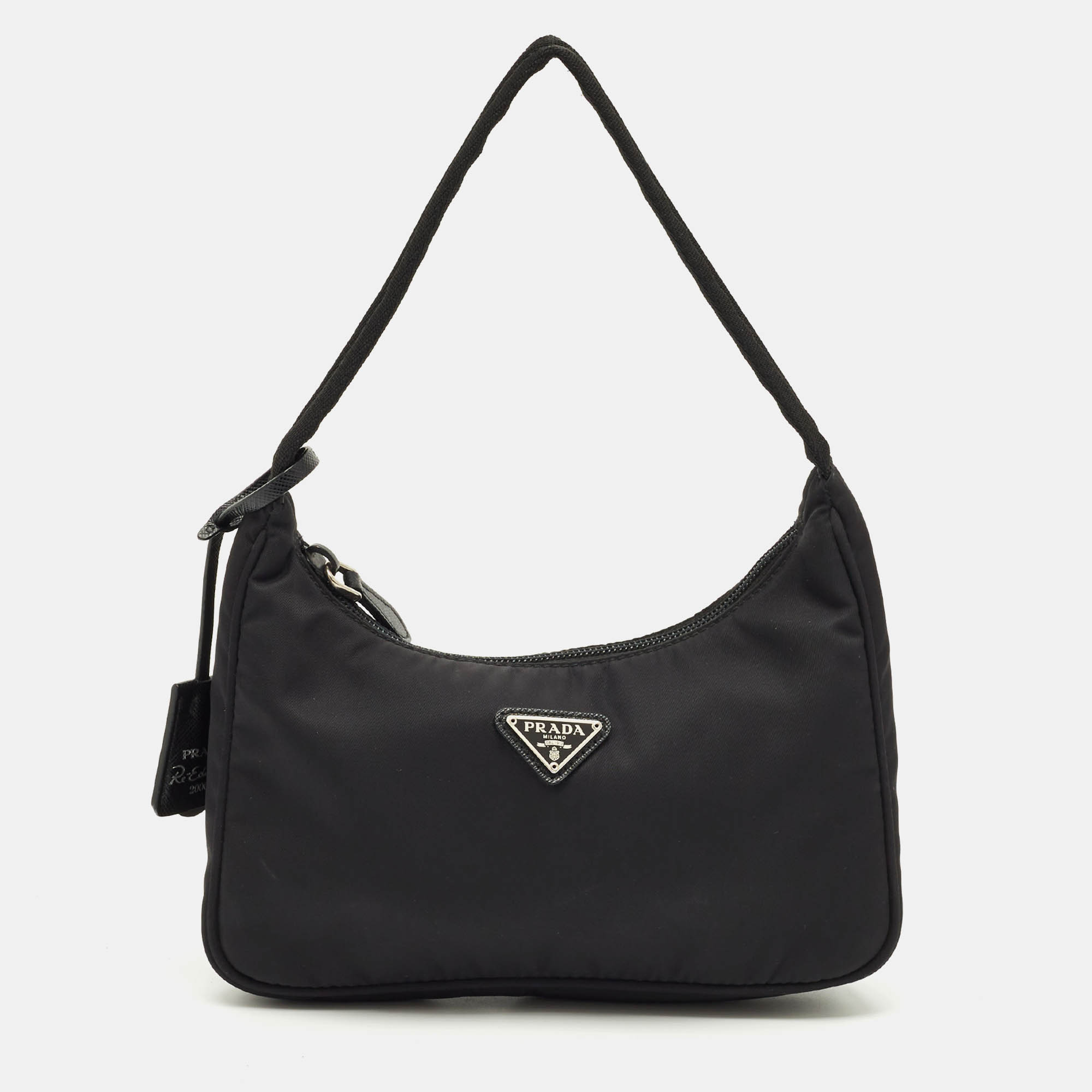 Pre Owned Prada Black Nylon Re-Edition 2000 Shoulder Bag