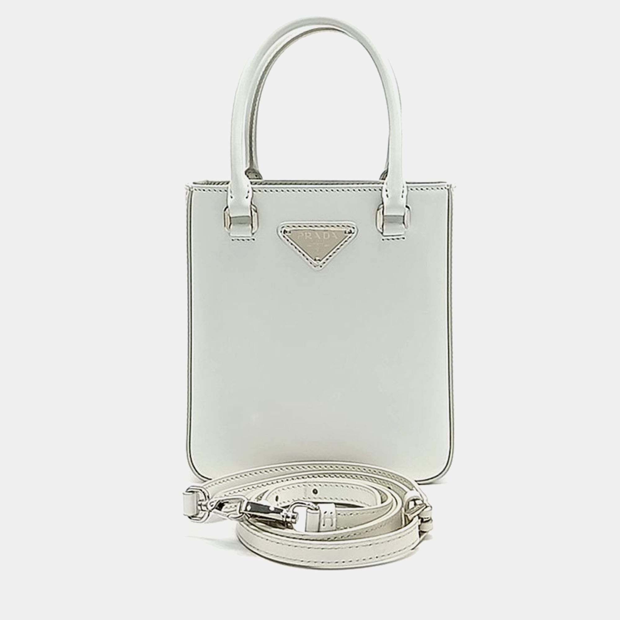 Pre Owned Prada Small Brushed Tote Bag