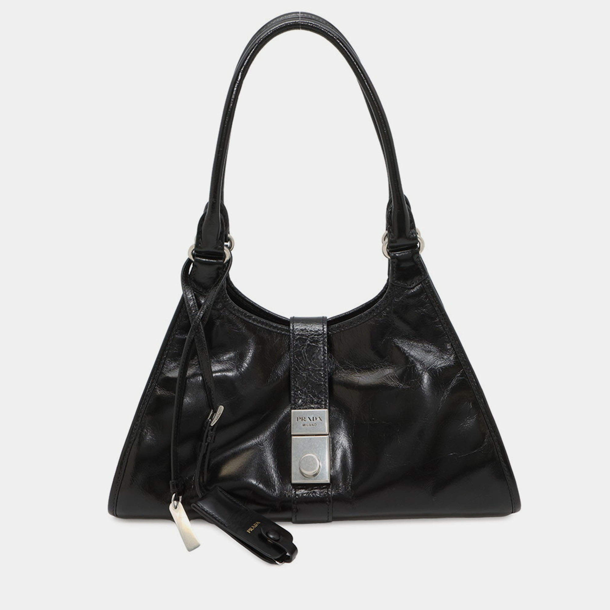 Pre Owned Prada Handbag Hobo Bag Medium Black