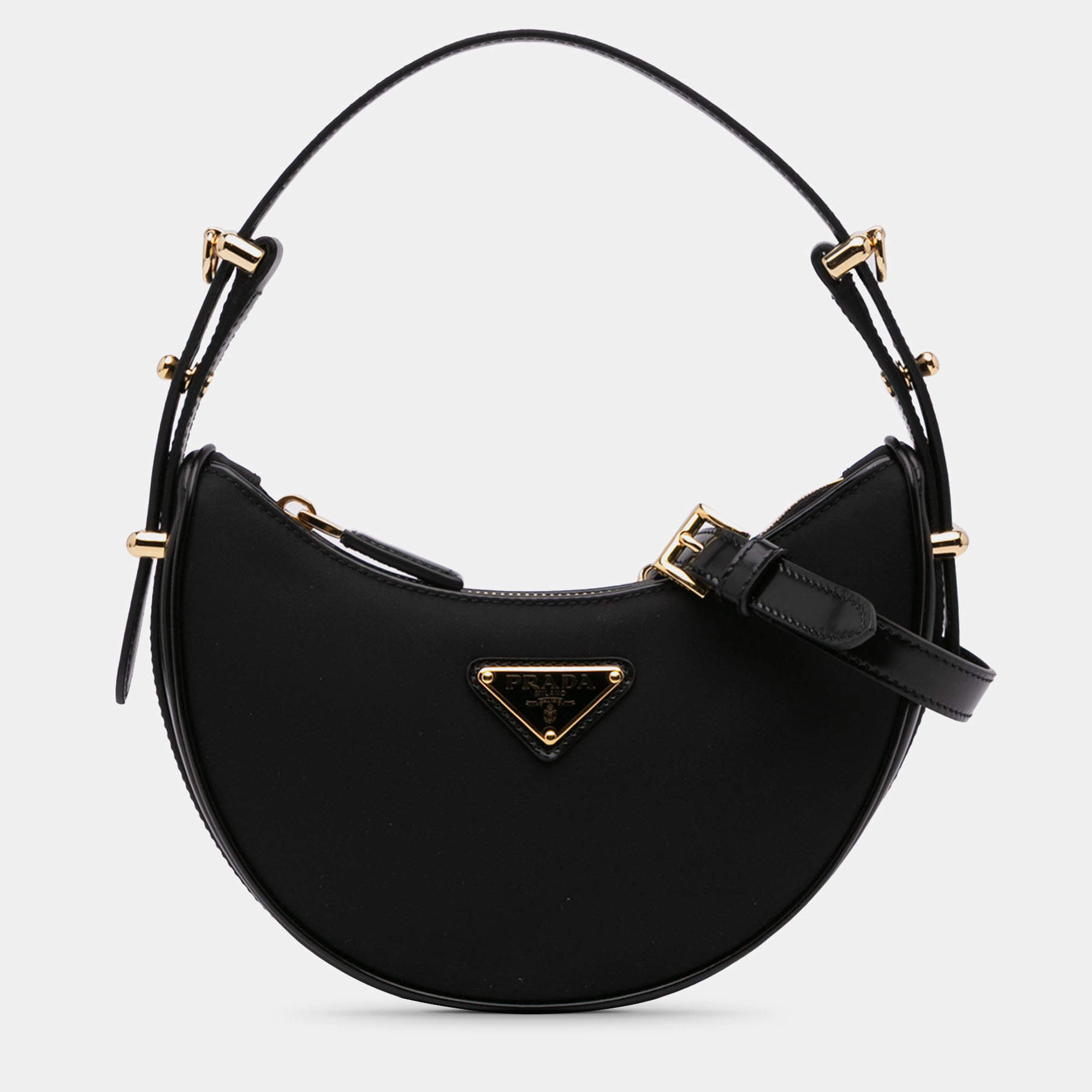 Pre Owned Prada Black Mini Re-Nylon Arque Bag