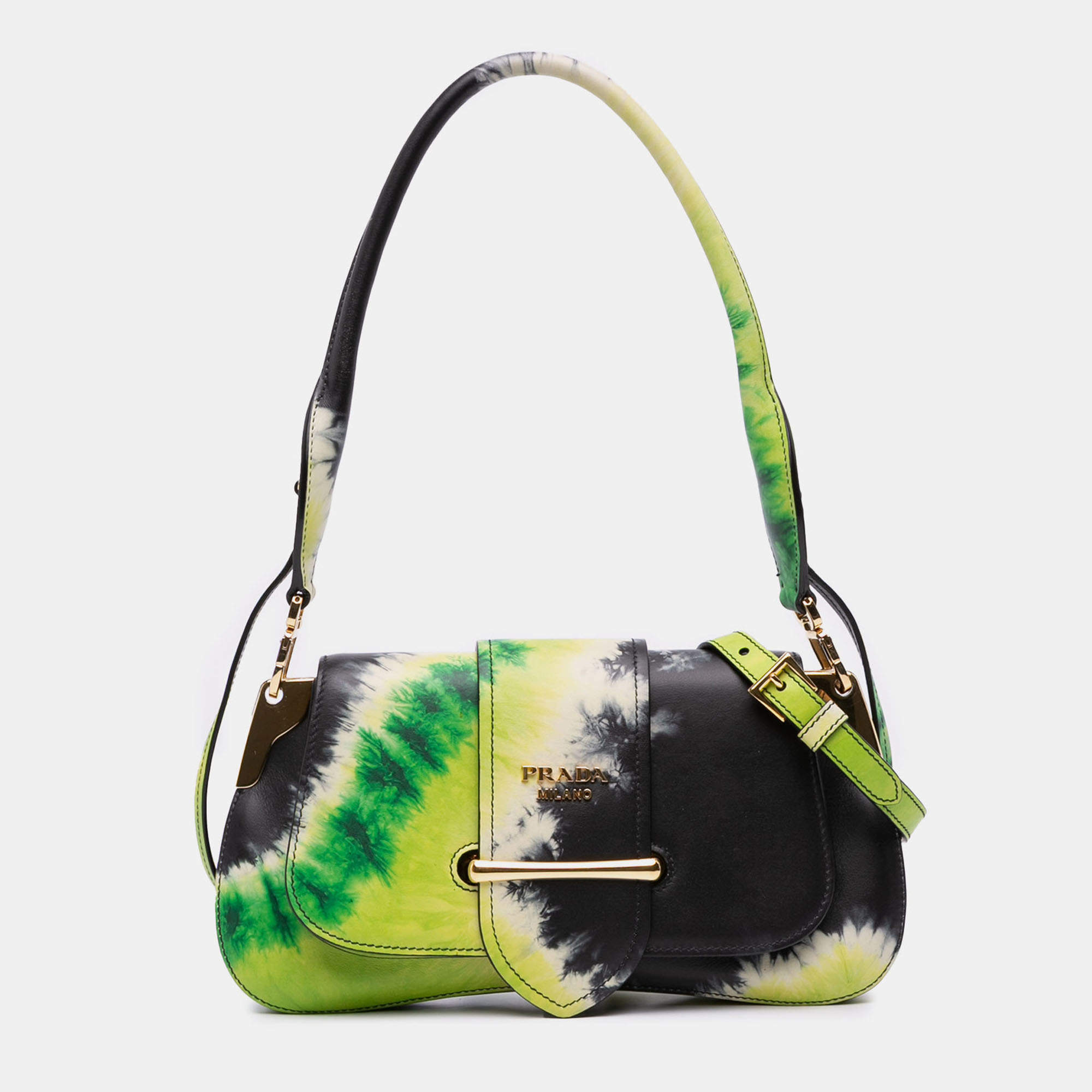 Pre Owned Prada City Calf Tie Dye Sidonie Satchel