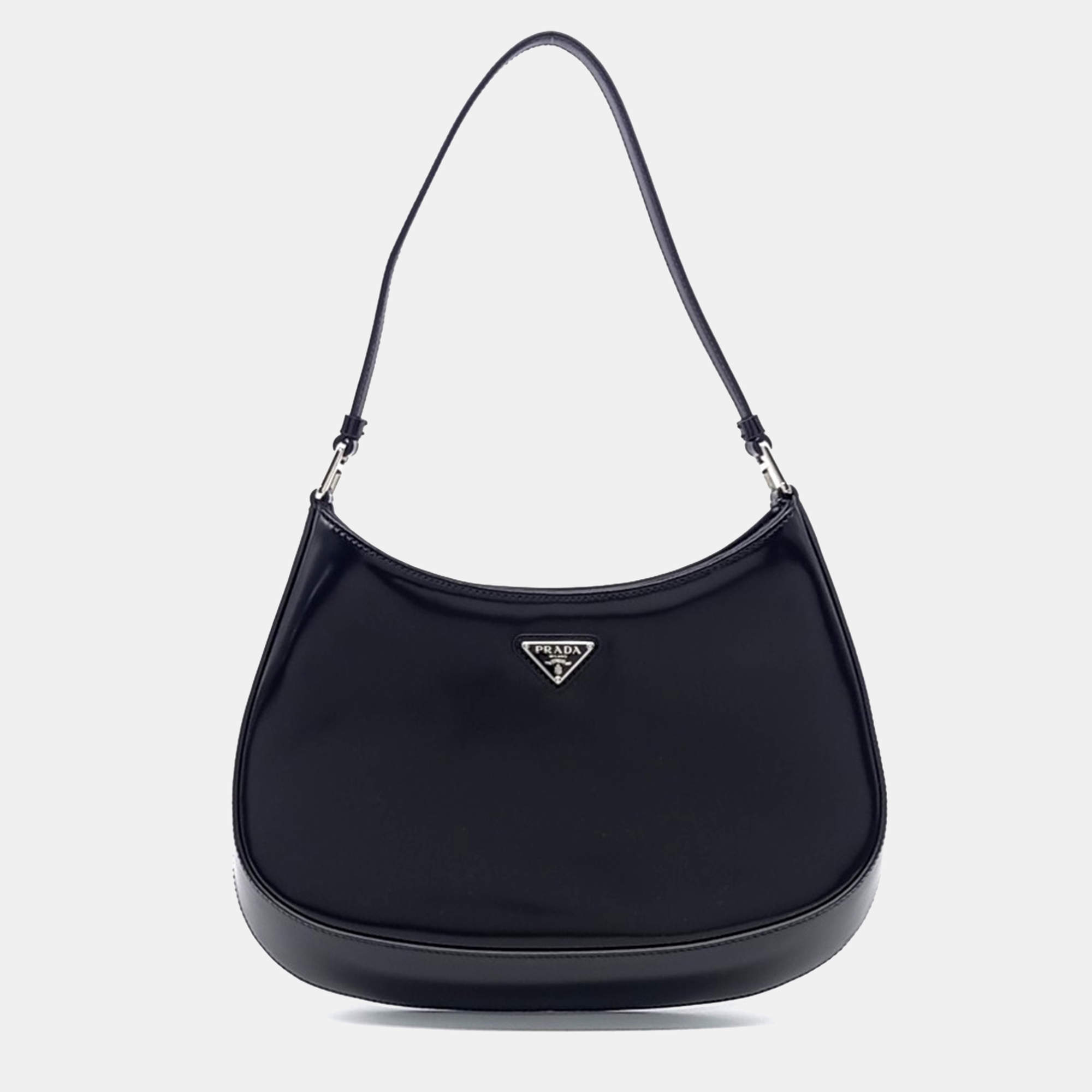 Pre Owned Prada Black Leather Cleo Hobo Bag