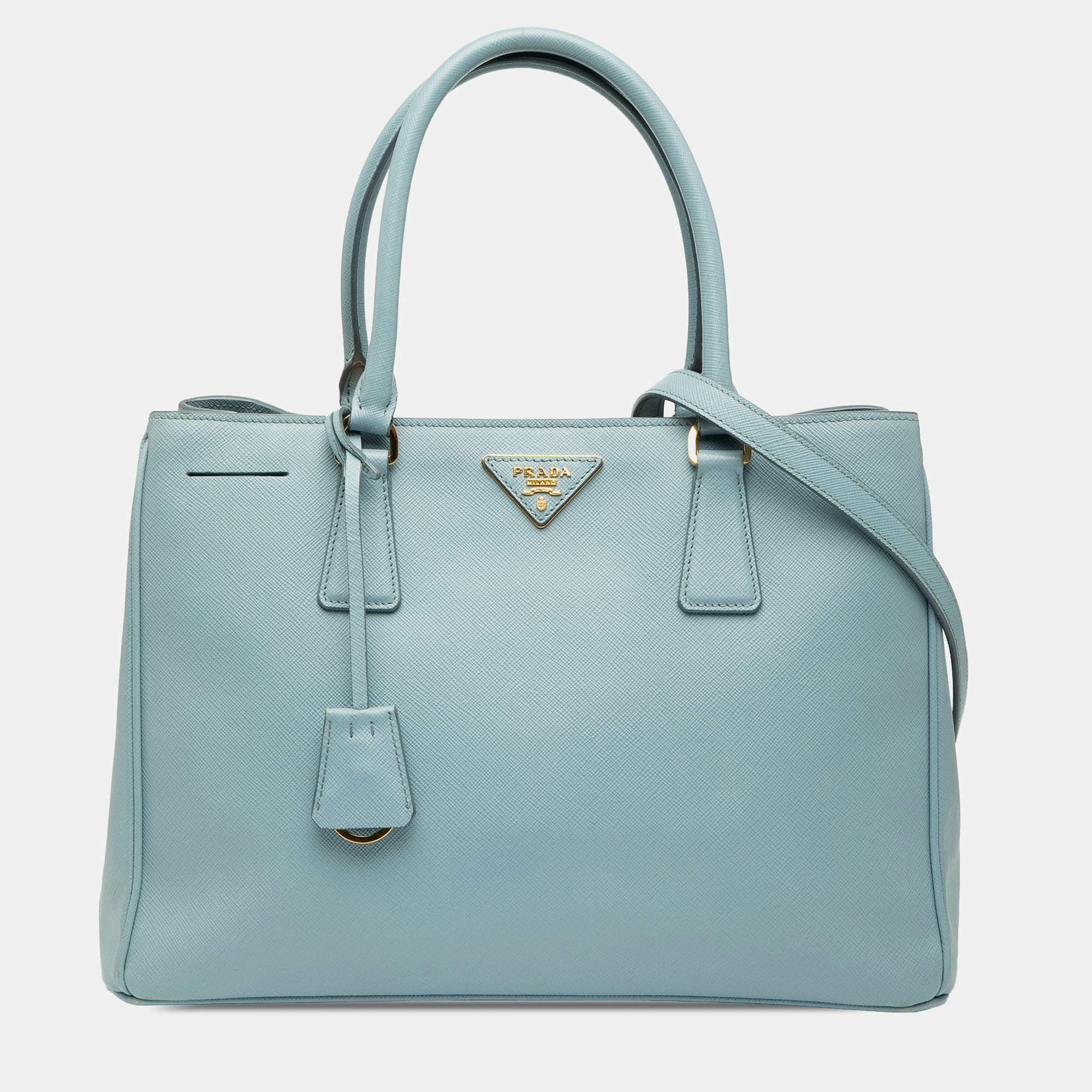 مملوكة مسبقًا Prada Blue Medium Saffiano Lux Galleria Satchel