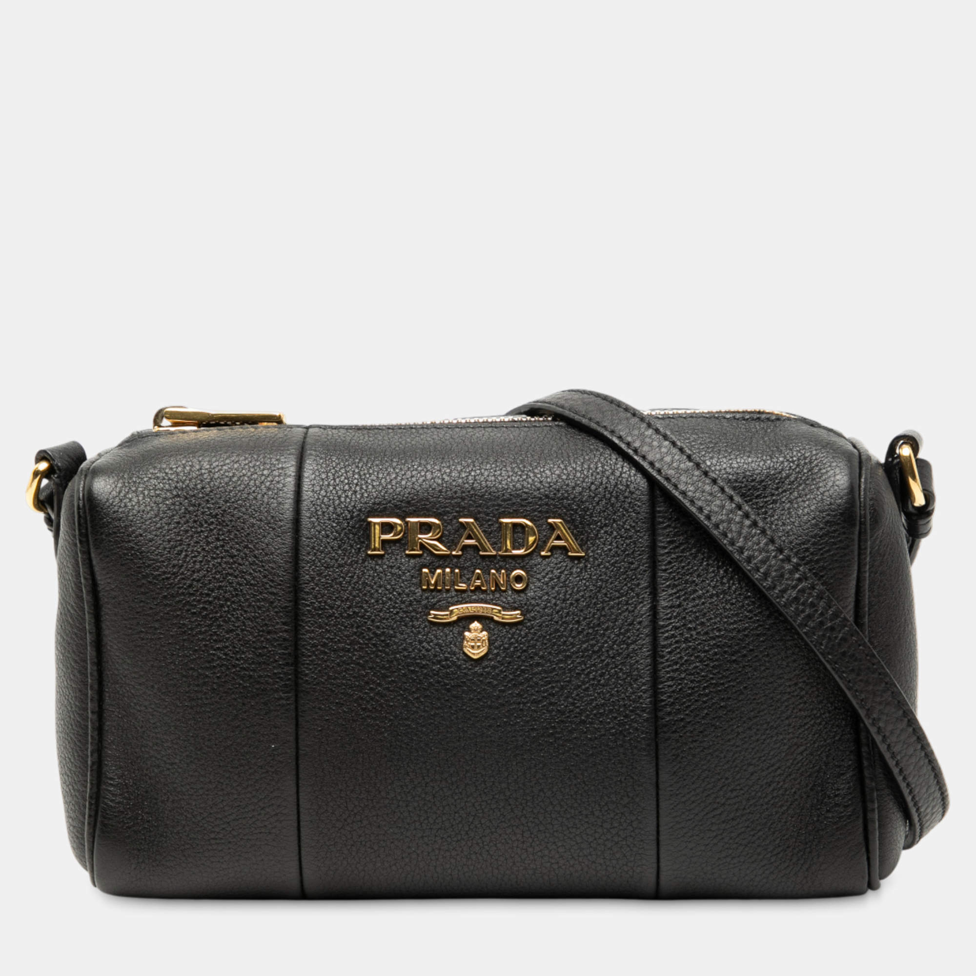 Pre Owned Prada Black Mini Vitello Phenix Crossbody