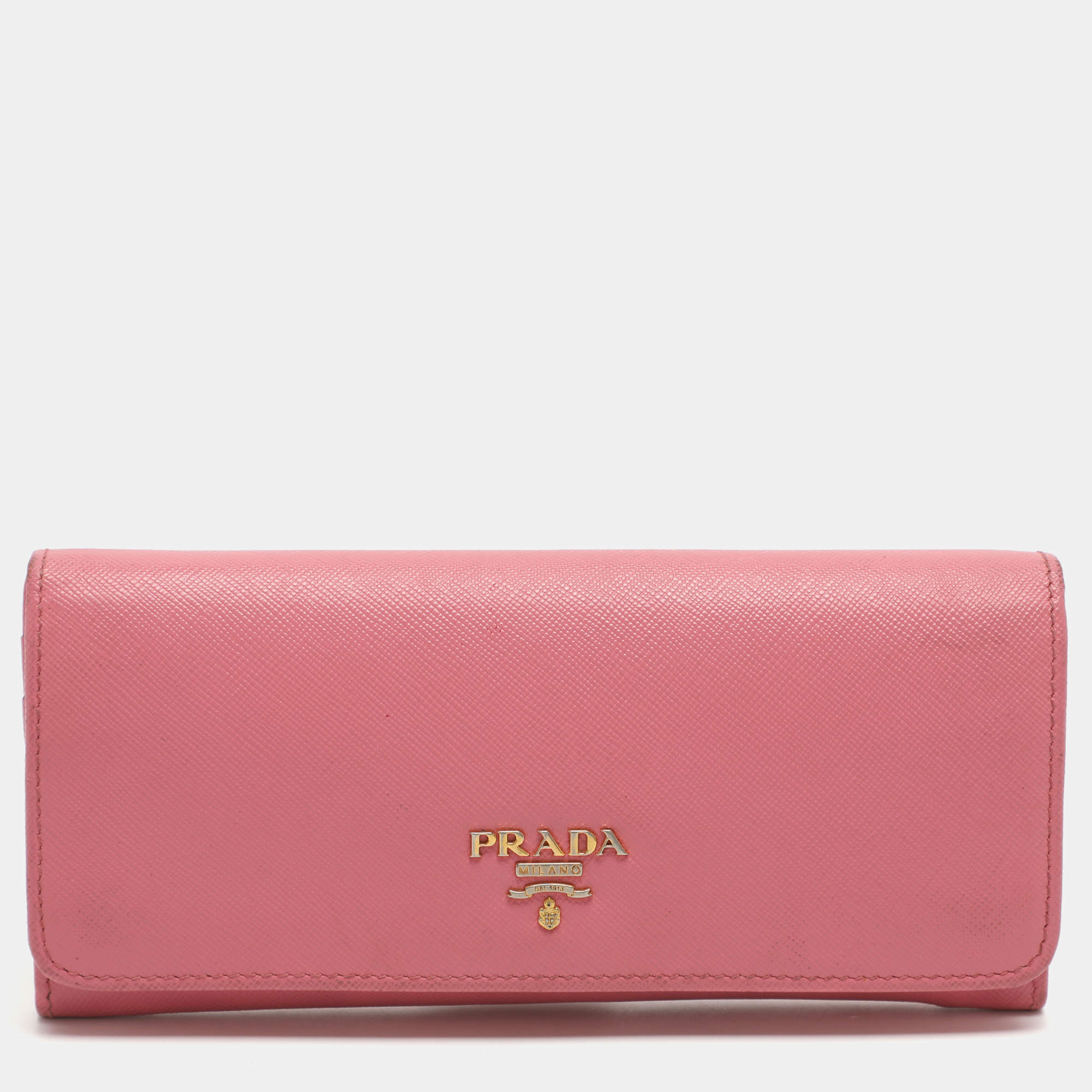 مملوكة مسبقًا Prada Pink Saffiano Leather Wallets