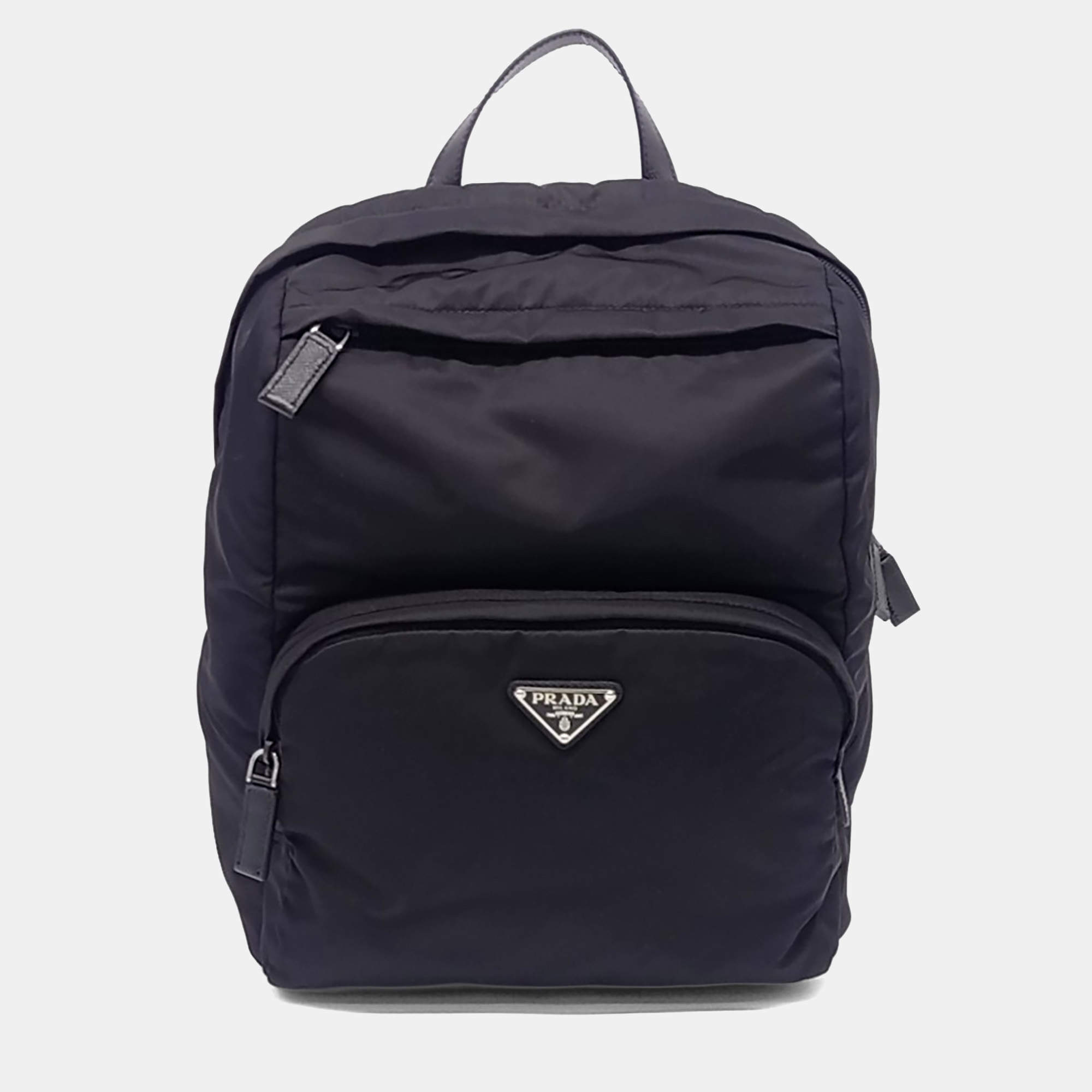 Pre Owned Prada Black Nylon Re-Nylon Backpack