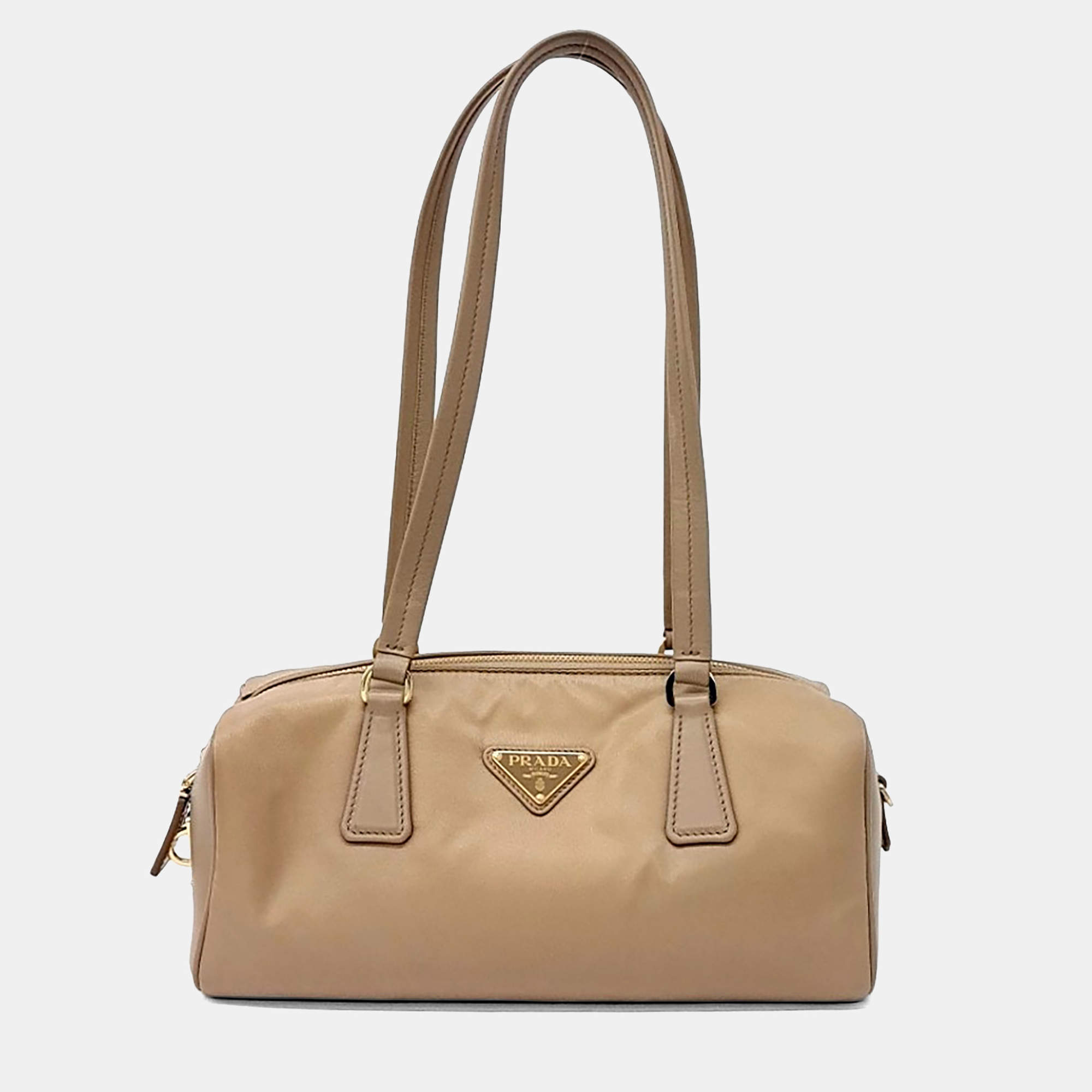 Pre Owned Prada Beige Nylon Re-Nylon Shoulder Bag