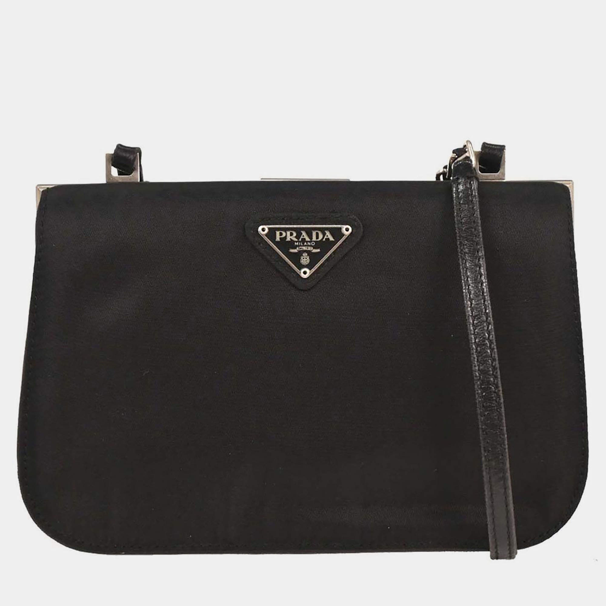 Pre Owned Prada Black Nylon Shoulder Bag
