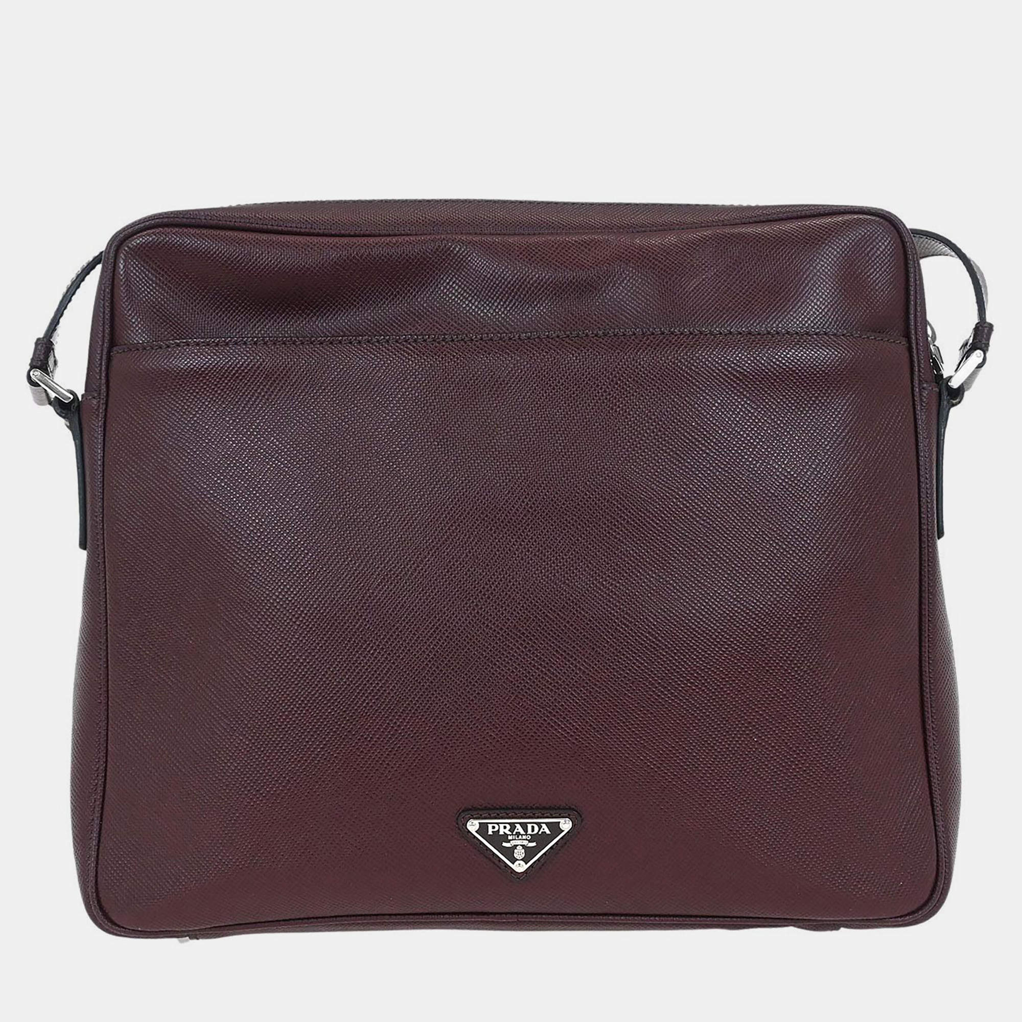Pre Owned Prada Bordeaux Shoulder Bag