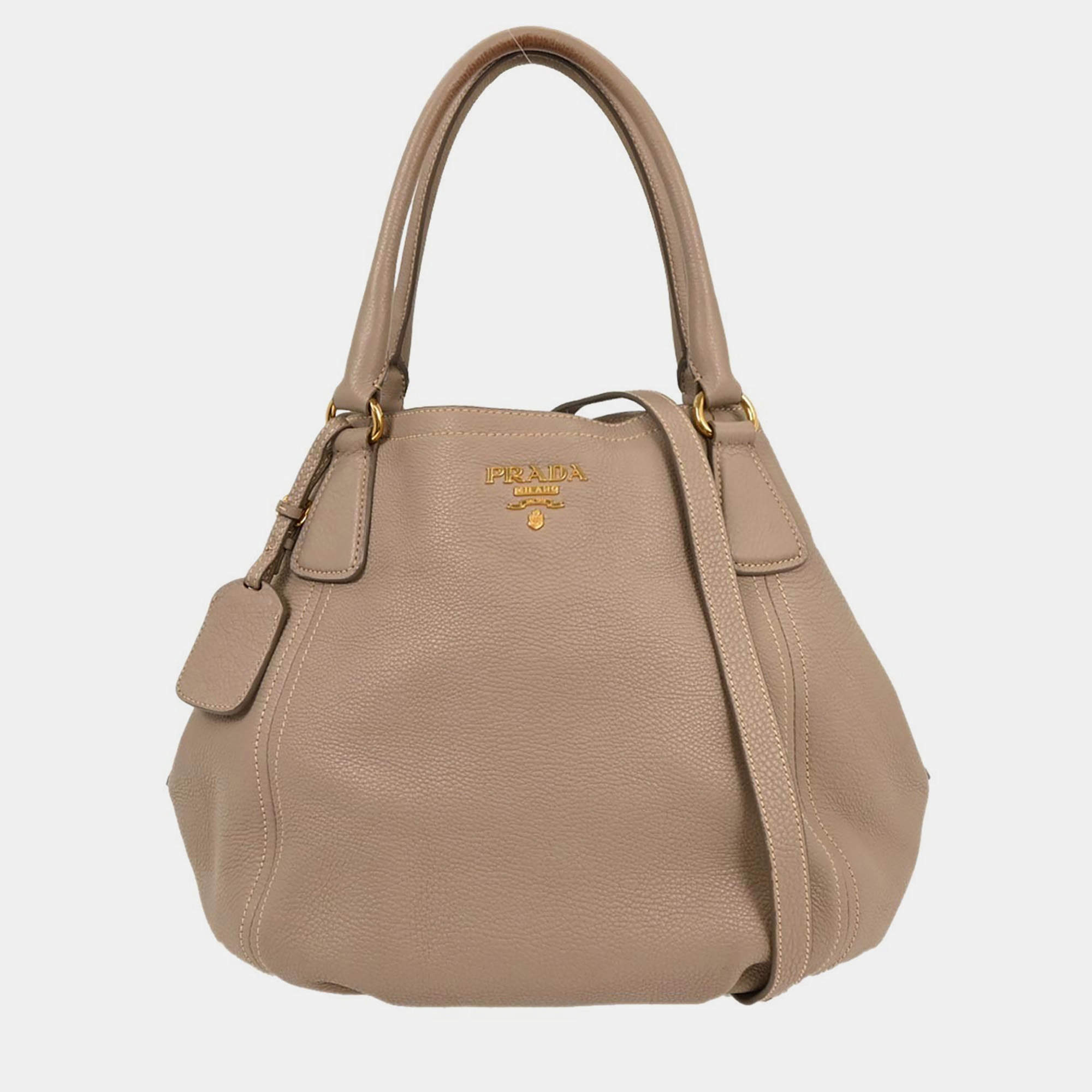 Pre Owned Prada Leather Top Handle Bag