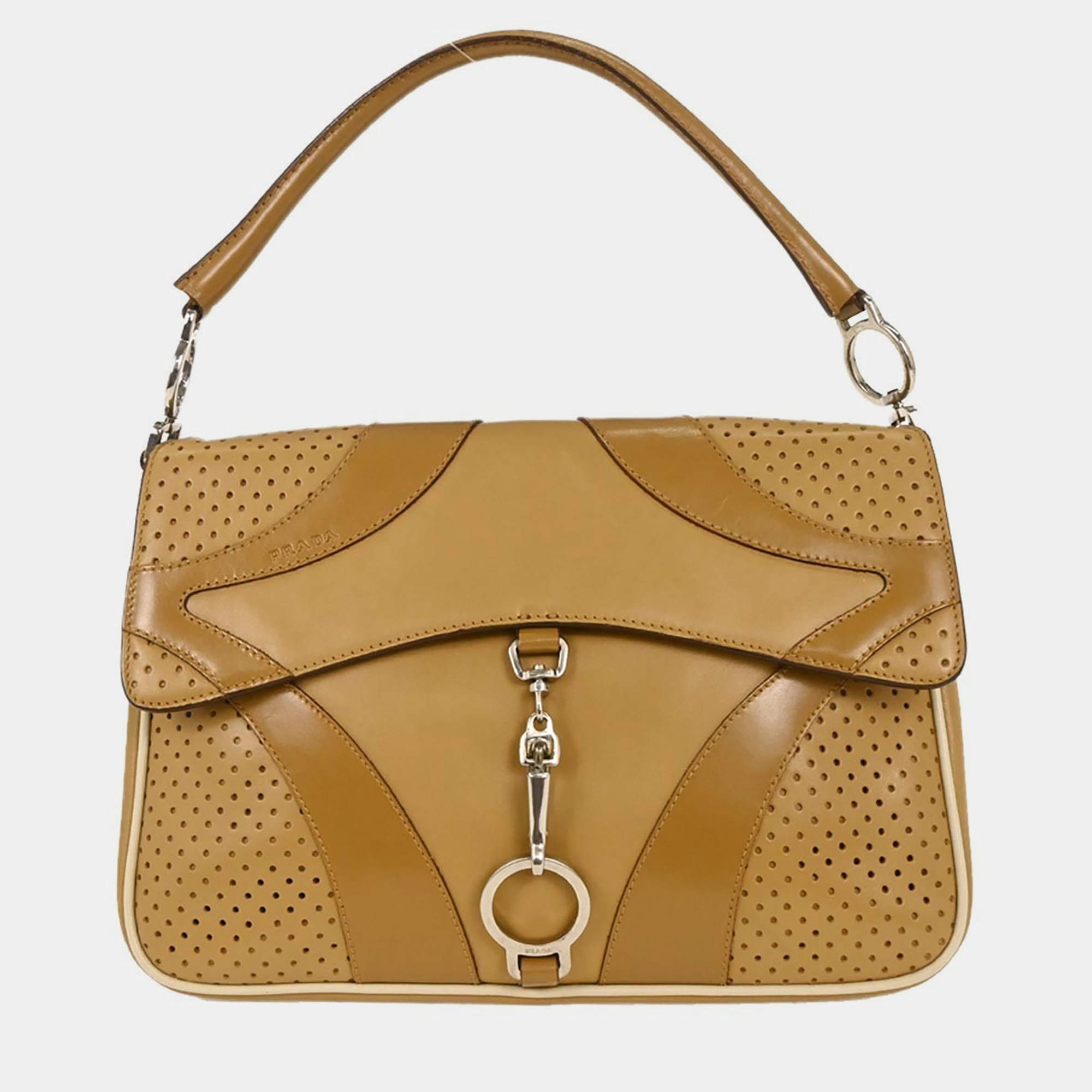 مملوكة مسبقًا حقيبة برادا جلد بني