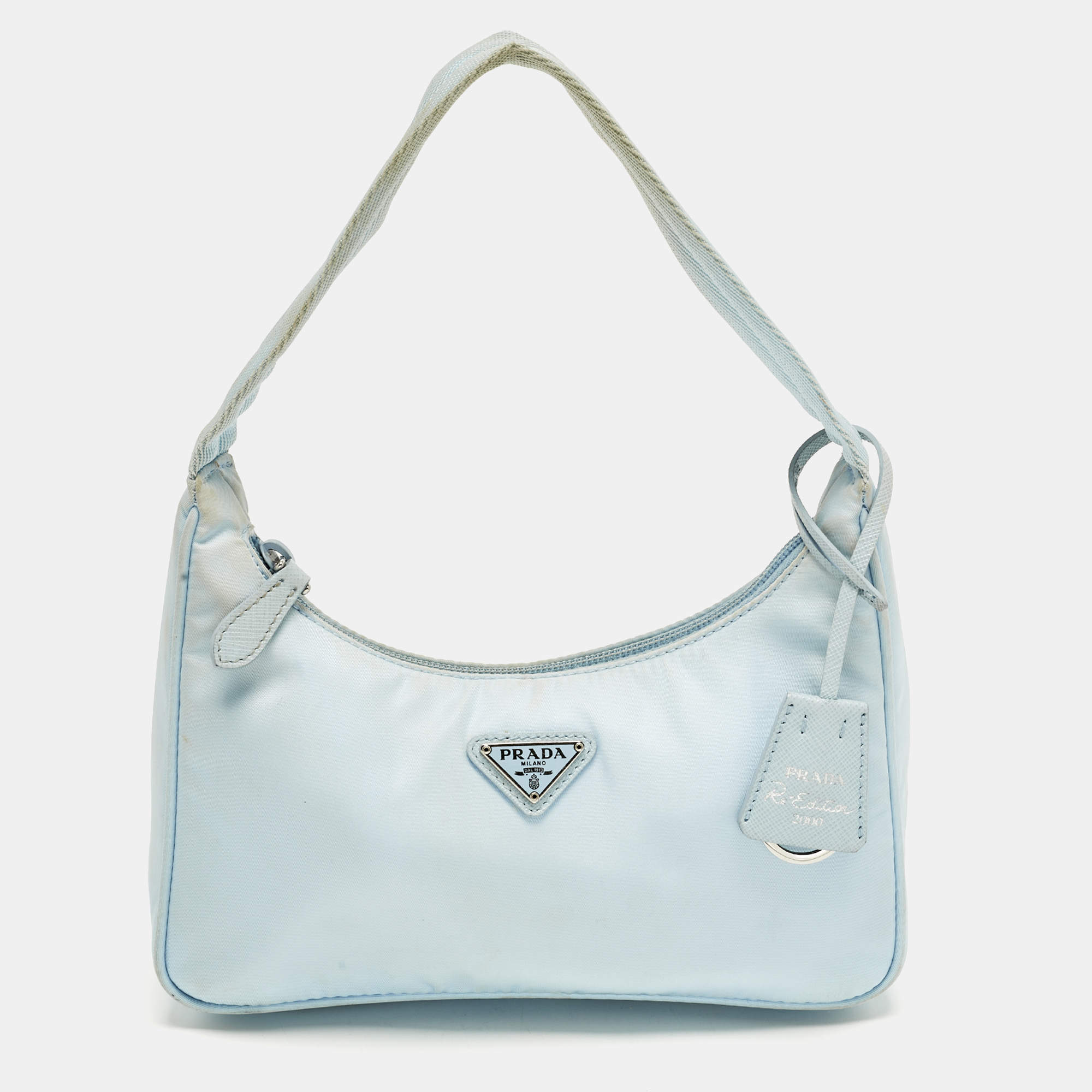 مملوكة مسبقًا Prada Re-Edition 2000 Light Blue Re-Nylon Shoulder Bag