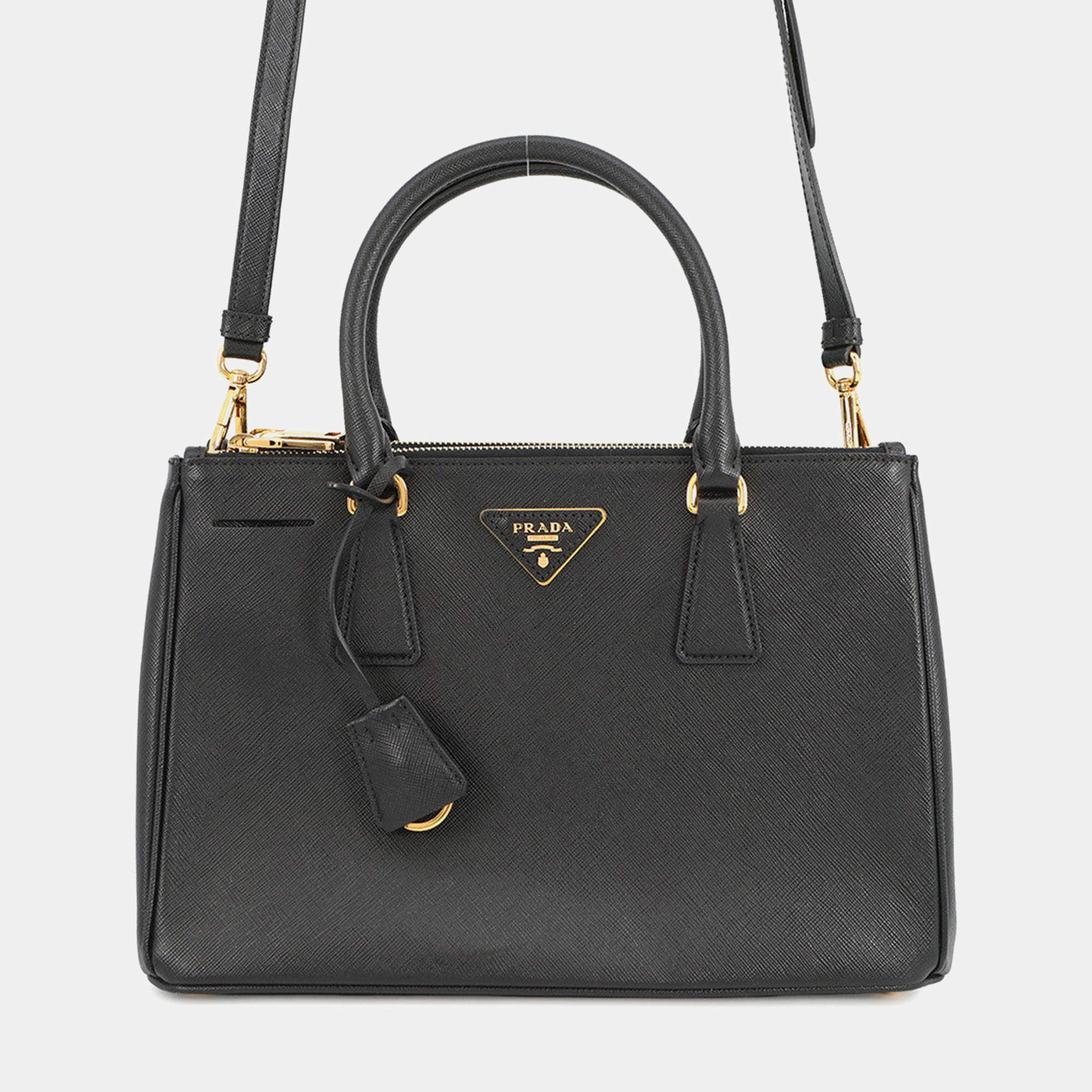 مملوكة مسبقًا Prada Galleria 2Way Tote Bag Black Saffiano Leatherleather