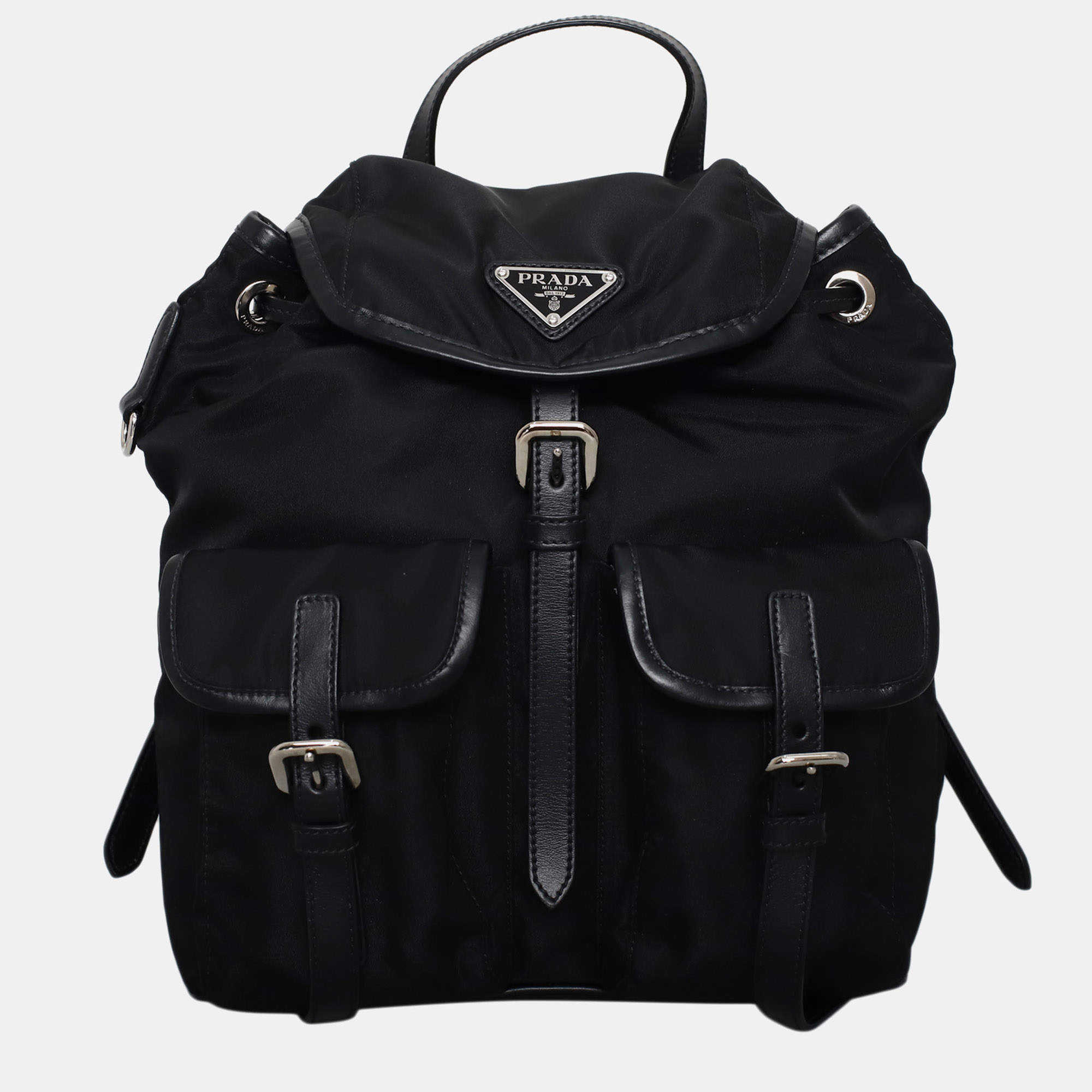 Pre Owned Prada Nylon Drawstring Backpack