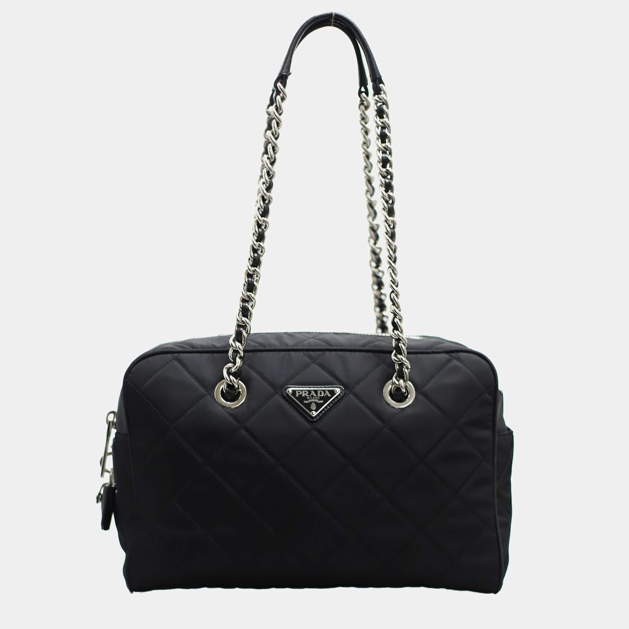 Pre Owned Prada Tessuto Impunto Shoulder Bag