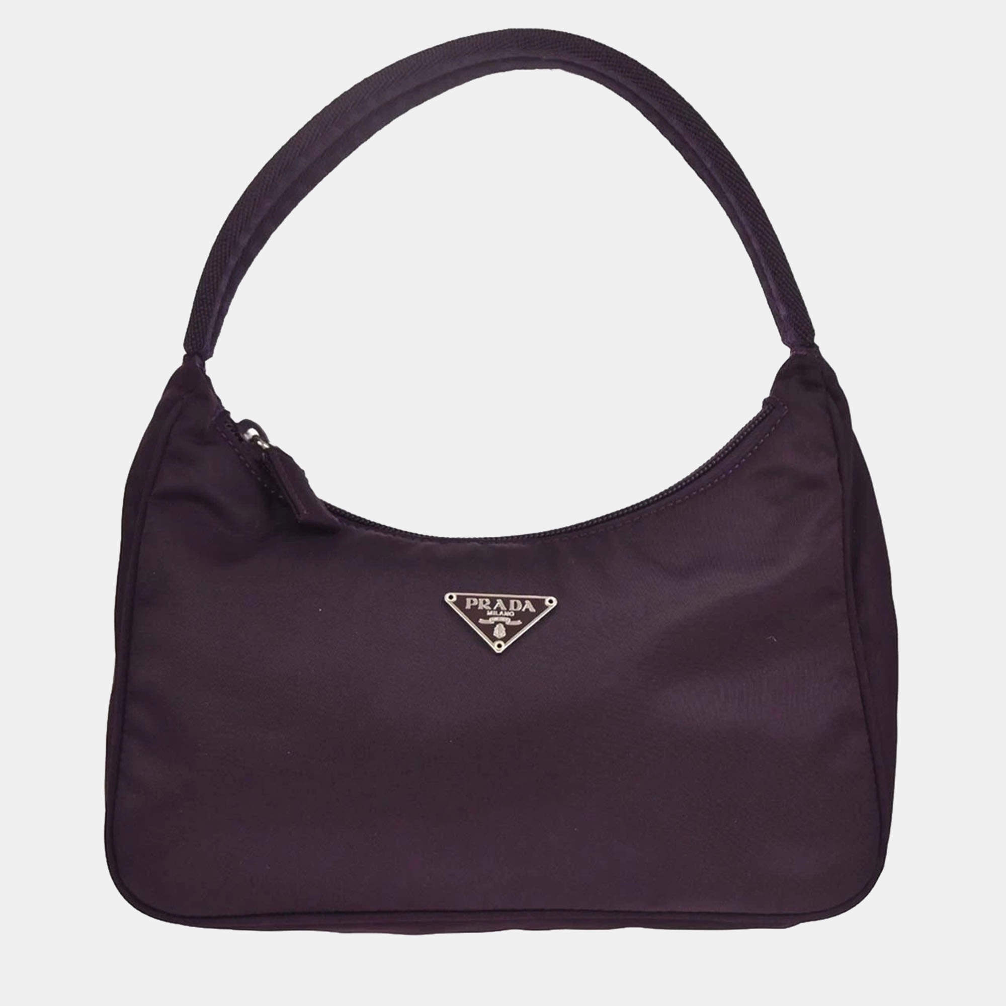 Pre Owned Prada Purple Nylon Handbag