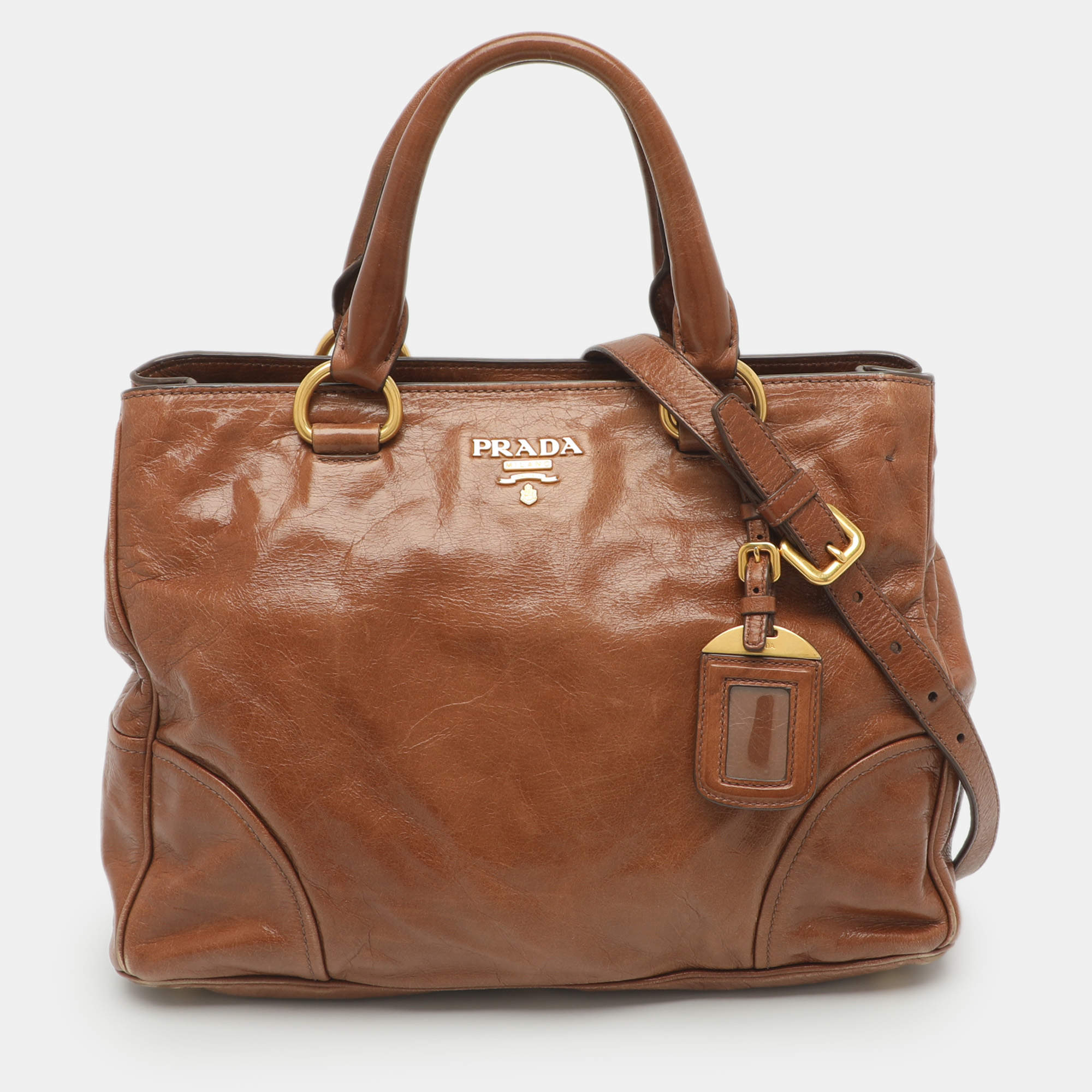 مملوكة مسبقًا Prada Brown Leather Tote