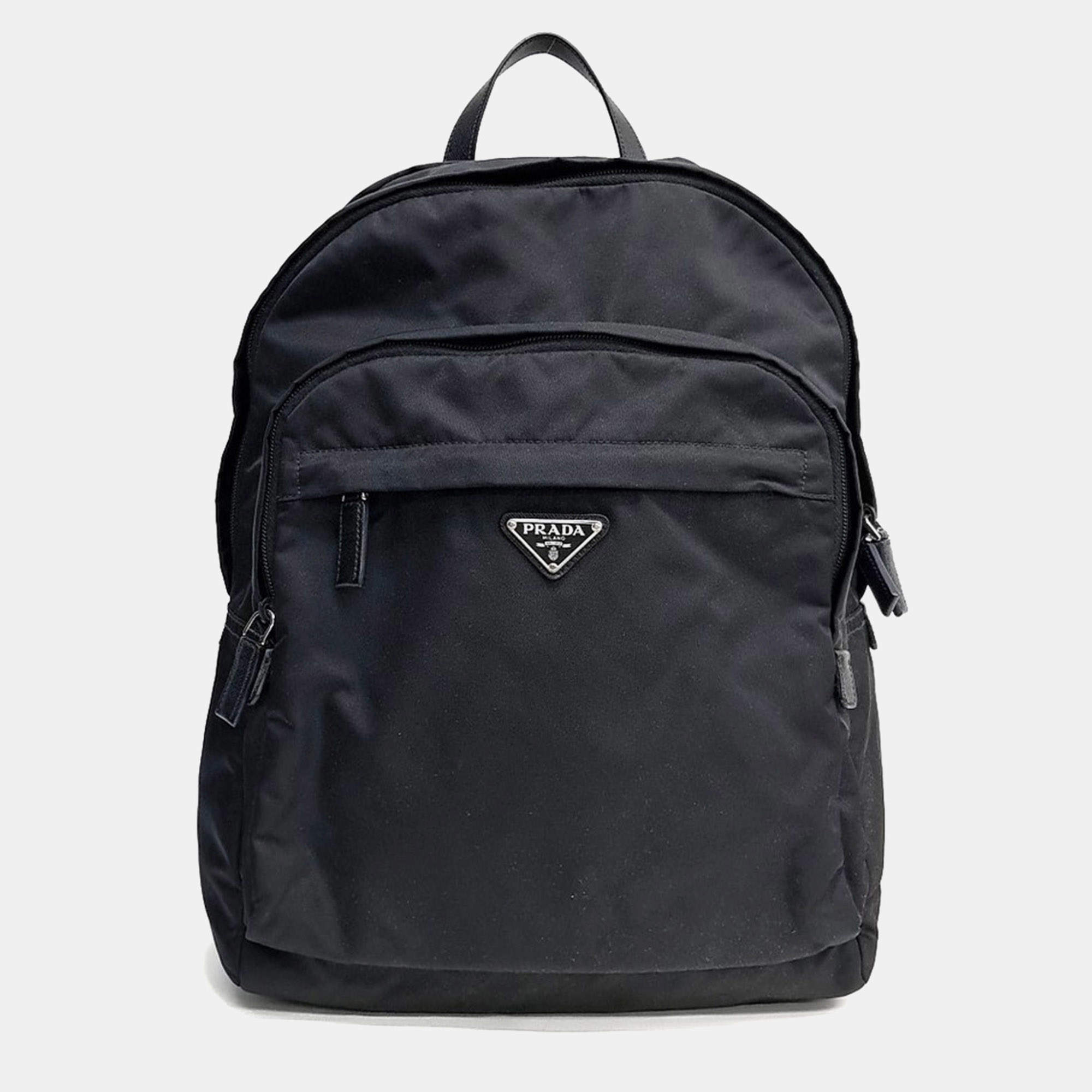 Pre Owned Prada Re-Nylon Black Nylon Backpack Bag