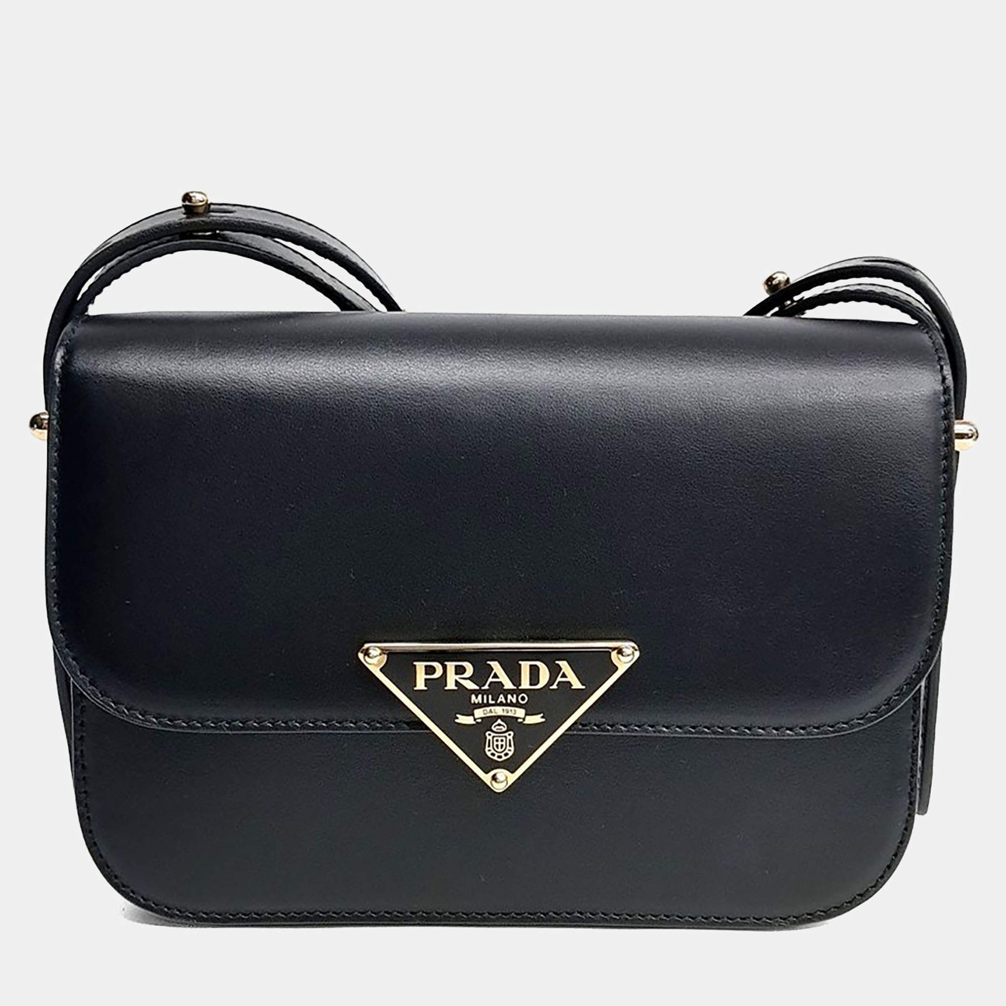 Pre Owned Prada Soft Calf Shoulder Bag (1BD375)