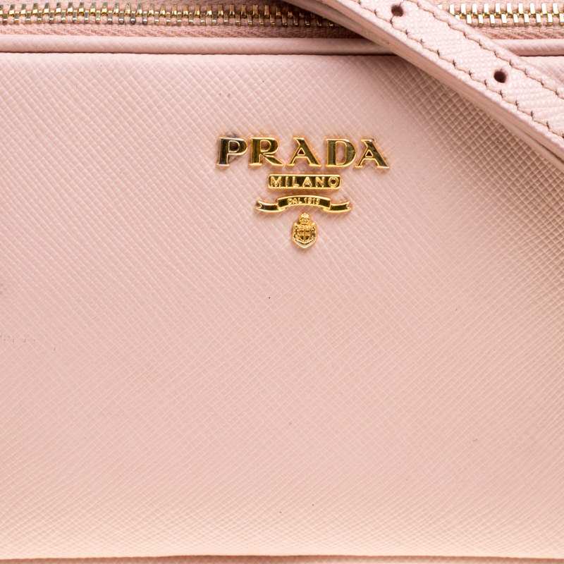 Prada Pink Saffiano Lux Leather Camera Crossbody Bag ref.982383