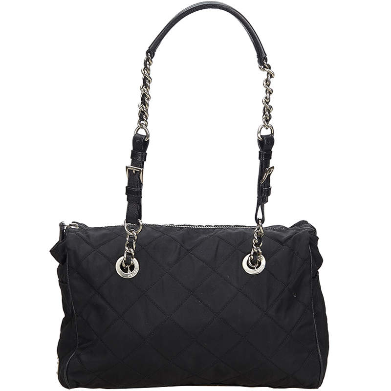 Prada Black Nylon Chain Tote Bag Prada | The Luxury Closet