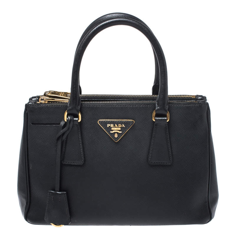 prada saffiano double zip tote