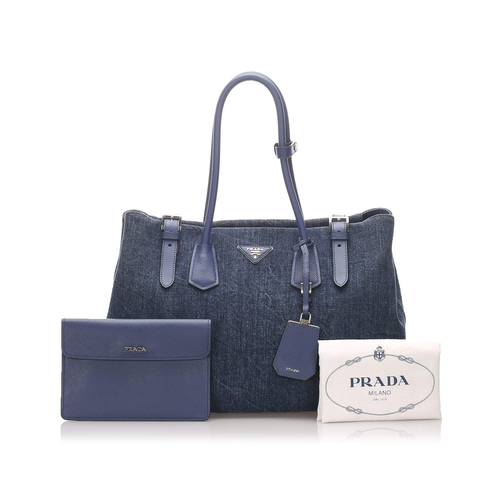 prada denim bag