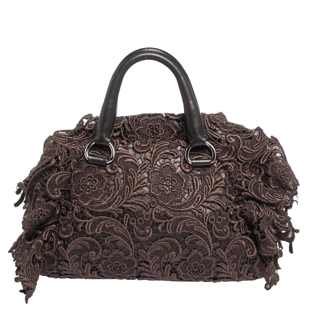 Prada Gold Lace Pizzo S Bowler Bag Prada