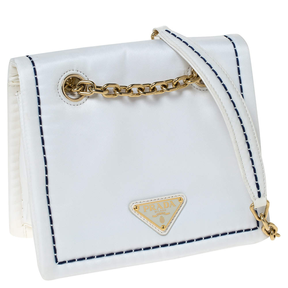 Prada white nylon outlet bag