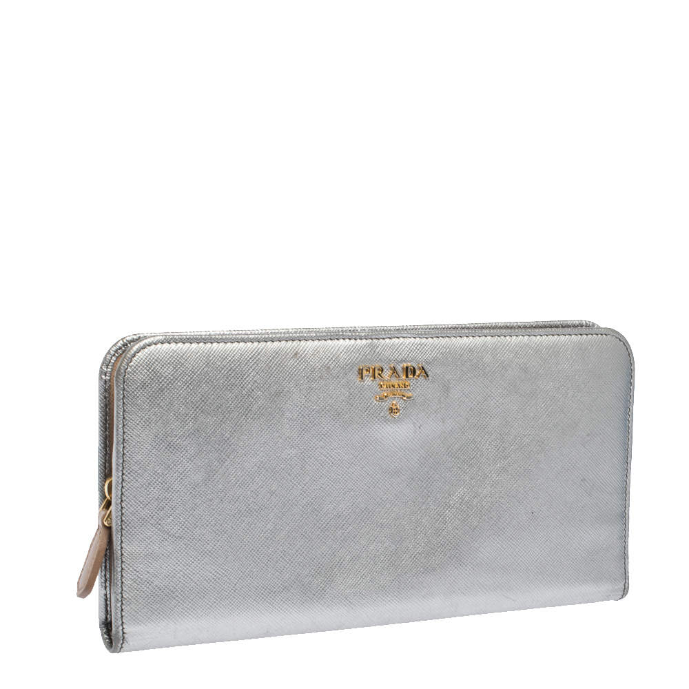 prada wallet silver