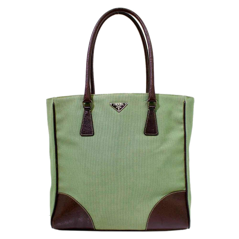 prada green tote