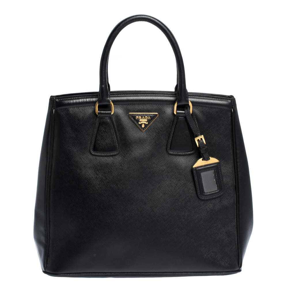Prada Black Saffiano Lux Leather Parabole Tote Prada | The Luxury Closet