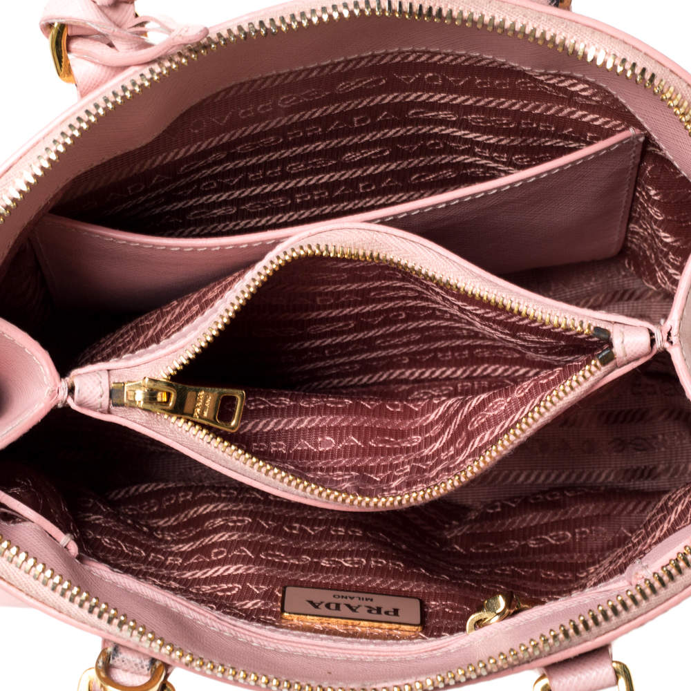 Prada Light Pink Saffiano Leather Small Promenade Satchel at 1stDibs