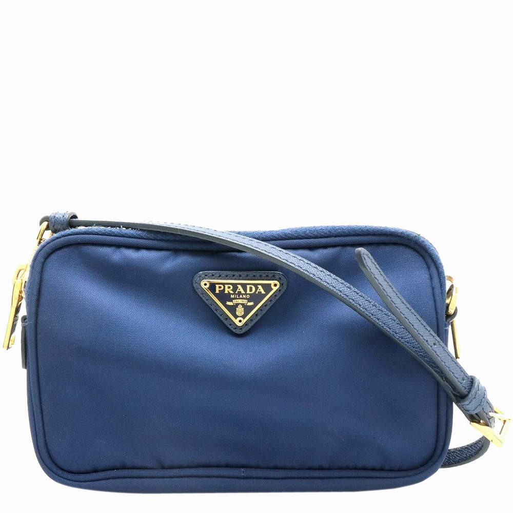 blue prada nylon bag