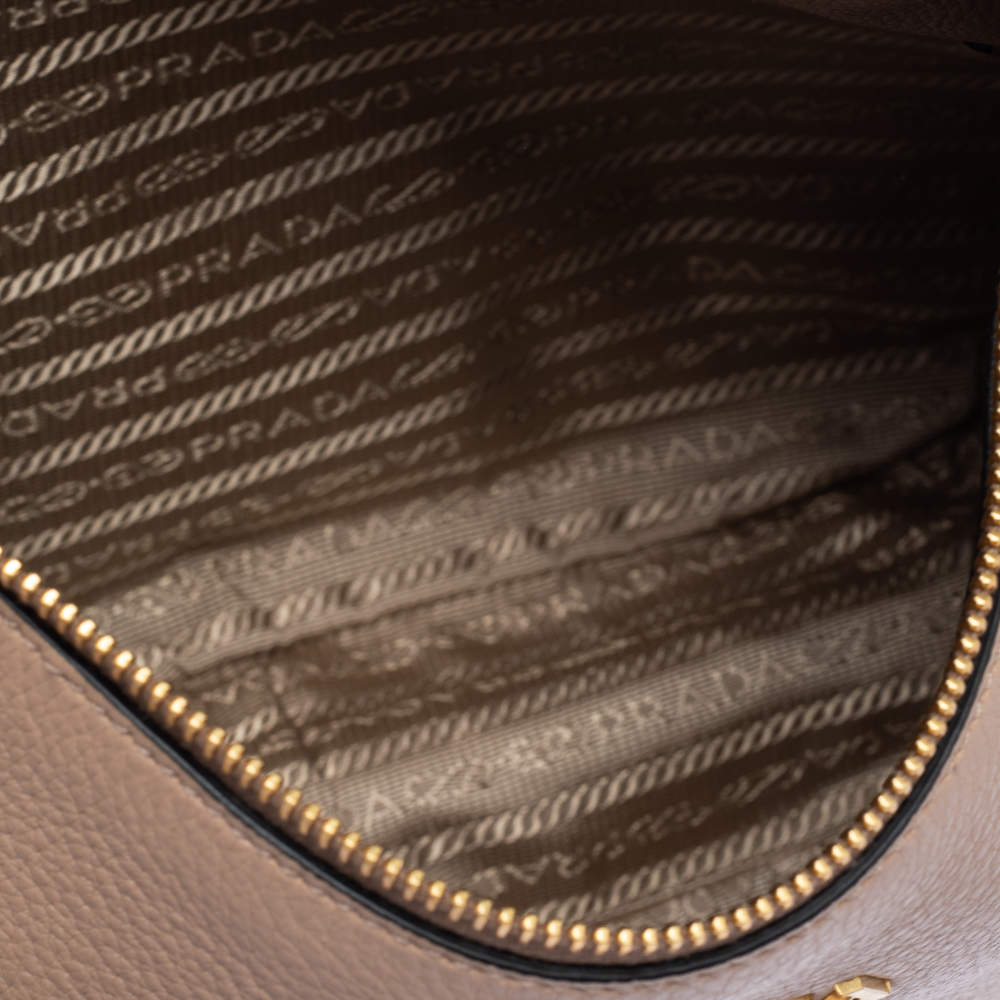 Prada Beige Vitello Phenix Leather Shoulder Bag at 1stDibs