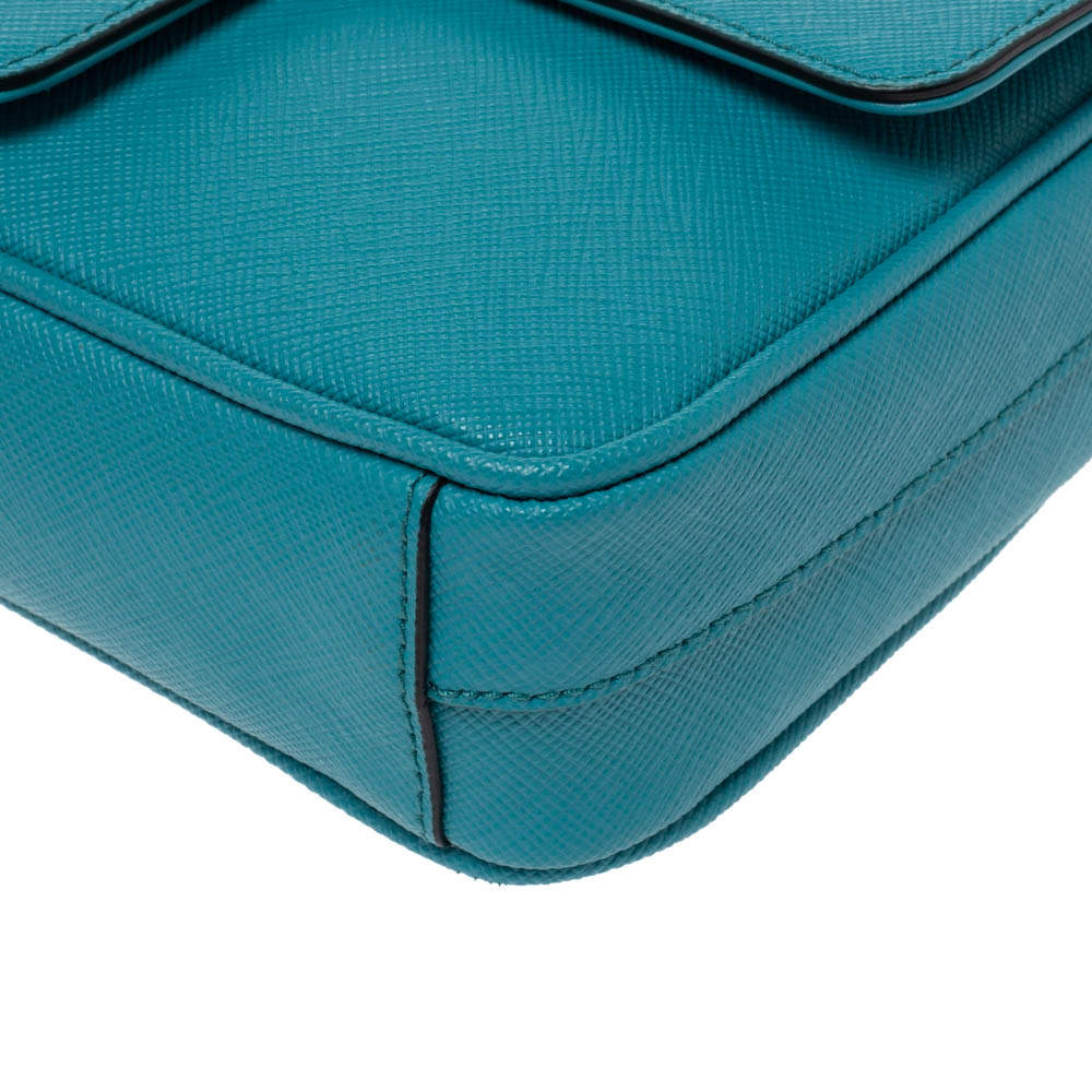 Prada Turquoise Leather Pattina Shoulder Bag Prada | The Luxury Closet