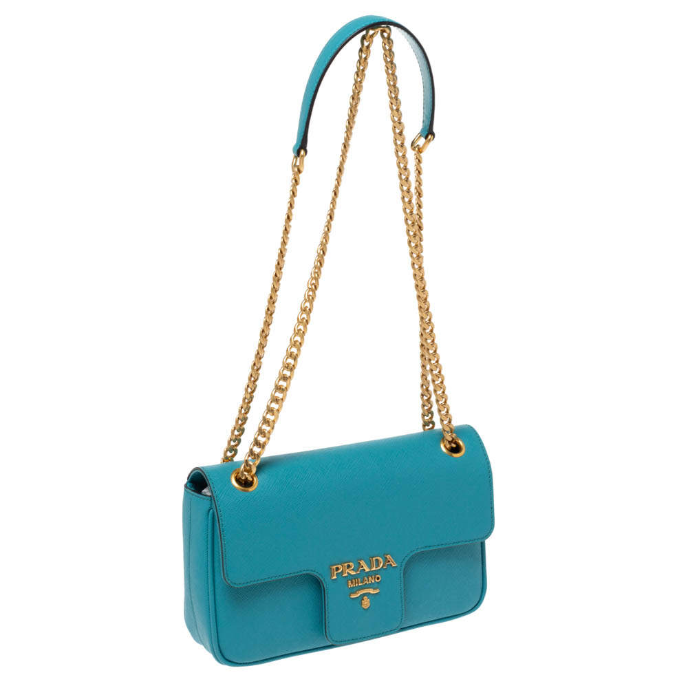Prada Pattina Sottospalla Handbag - turquoise at 1stDibs