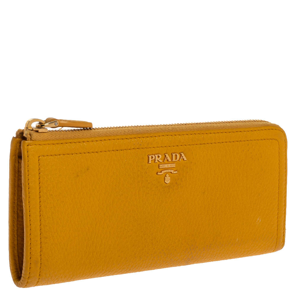 prada yellow wallet