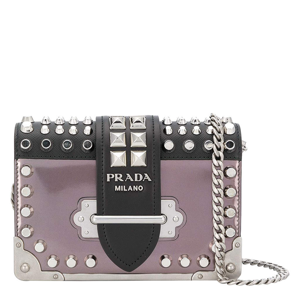 prada studded cahier bag