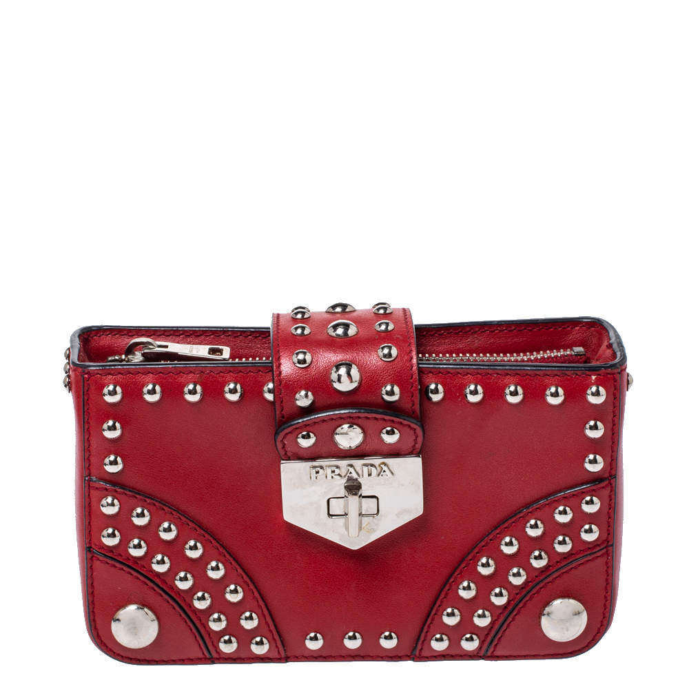 Prada red hot sale clutch