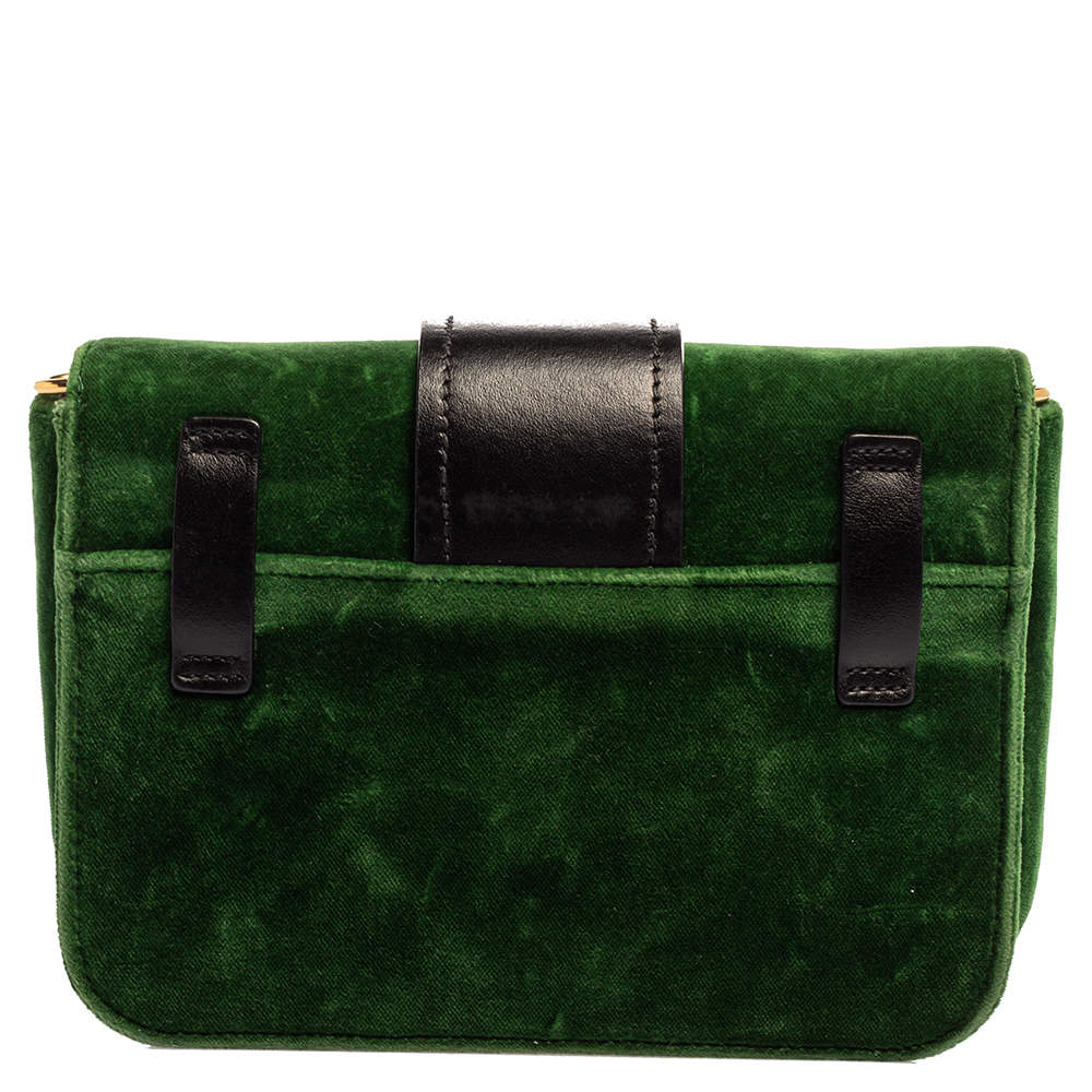 Prada green best sale velvet bag