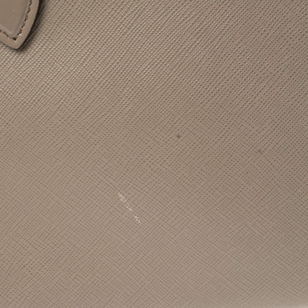 Prada Taupe Saffiano Leather Borsa a Mano Satchel