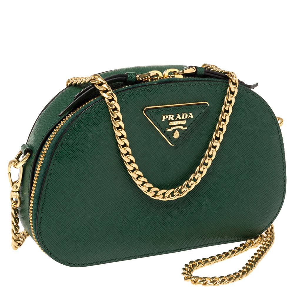 Prada Green Saffiano Lux Leather Odette Belt Bag Prada