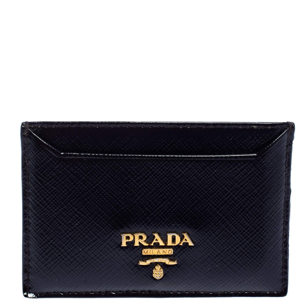 مملوكة مسبقًا Prada Purple Patent Leather Card Holder