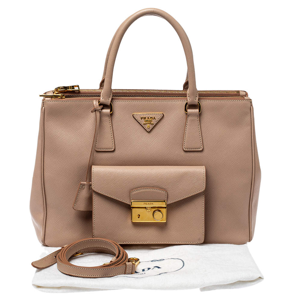 Prada Gold Saffiano Lux Leather Galleria Mini Bag Prada | The Luxury Closet