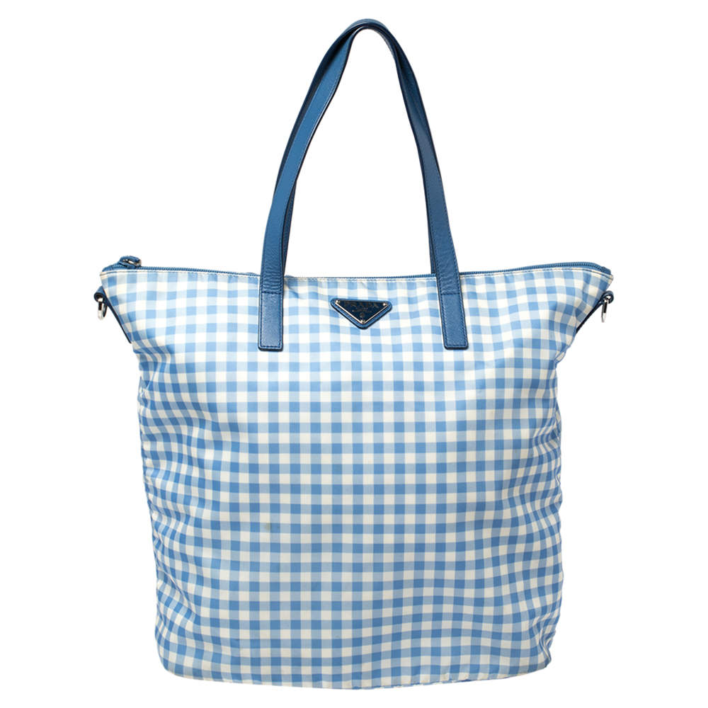 prada gingham tote