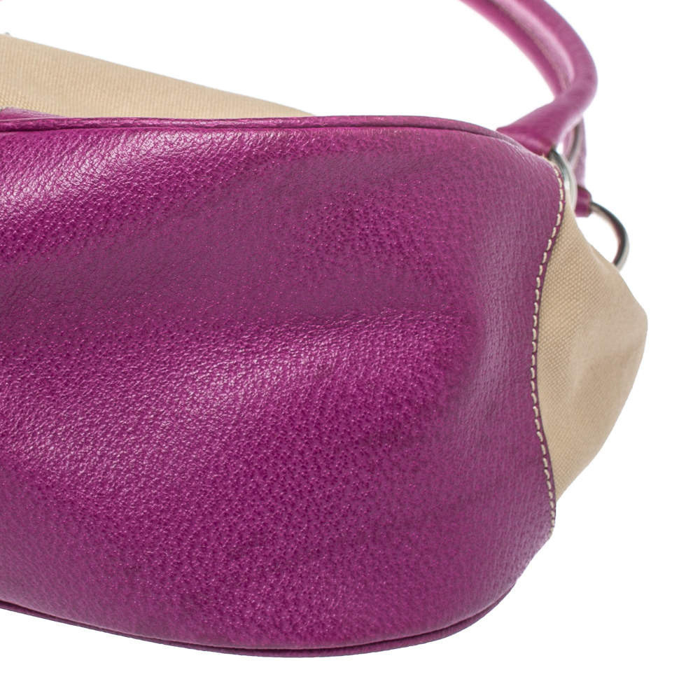 Prada Pink/Purple Python Leather Small Shoulder Bag W/ Gunmetal Buckles