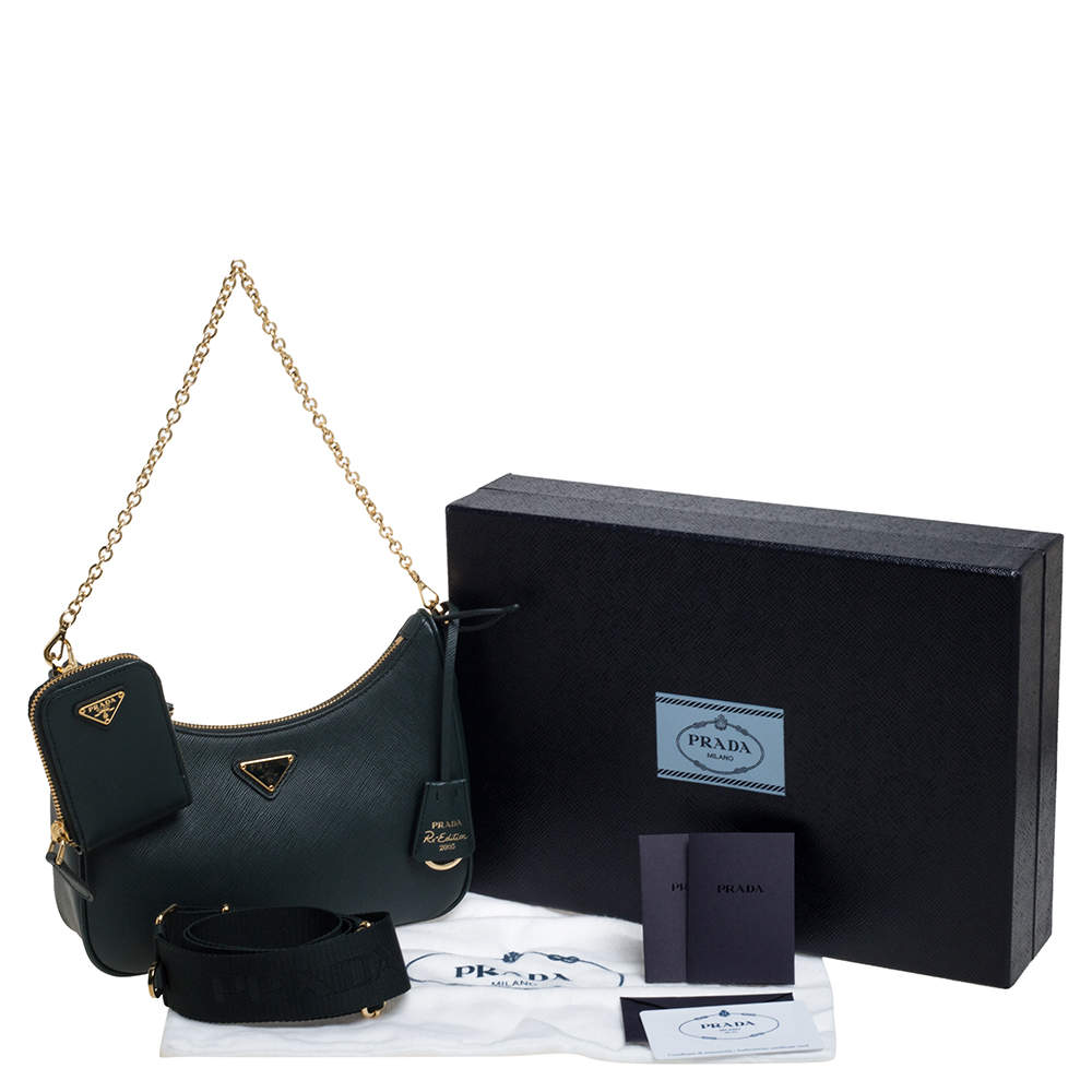 Prada Saffiano Lux Re-Edition 2005 Hobo - Blue Shoulder Bags, Handbags -  PRA879666