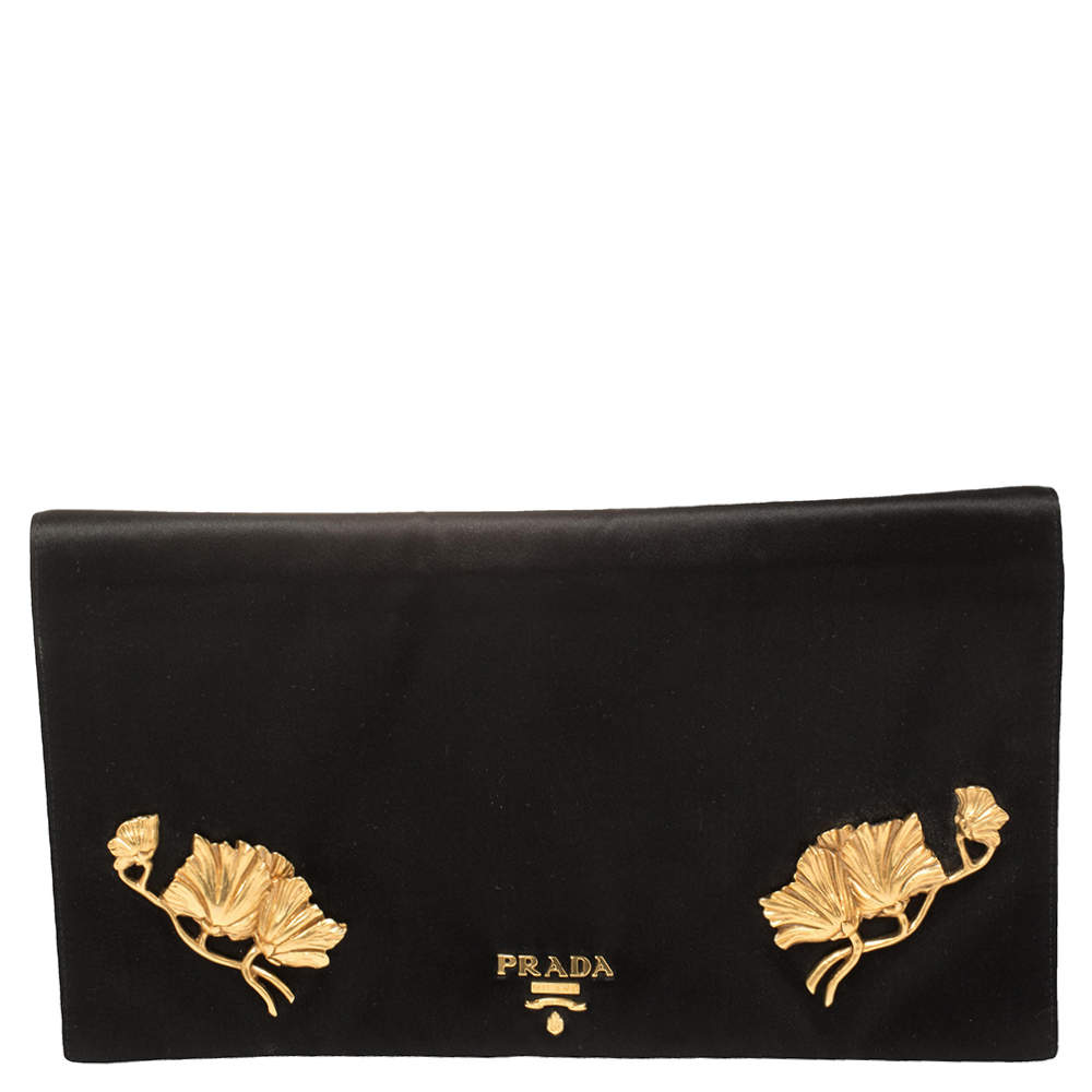 Prada Black Satin Clutch Prada | TLC