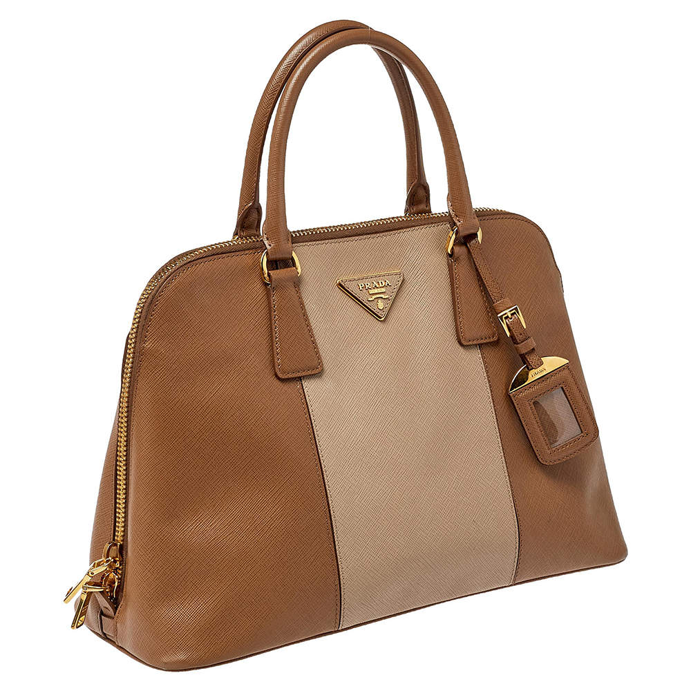 Prada Bicolor Promenade Bag Saffiano Leather Medium